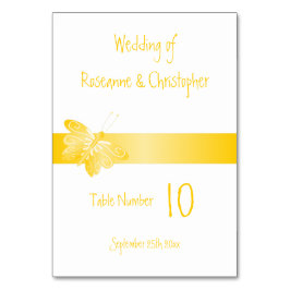 の結婚テーブル番号イエローバタフライ テーブルナンバー