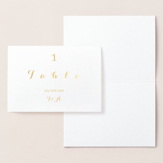 の結婚テーブル番号カーミニマルド実在金箔 箔カード (ディスプレー)