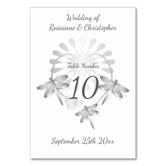 の結婚テーブル番号トンボハート テーブルナンバー (正面)