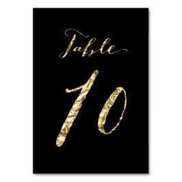 の結婚テーブル番号ブラックゴールドフォイルNo. 10 テーブルナンバー