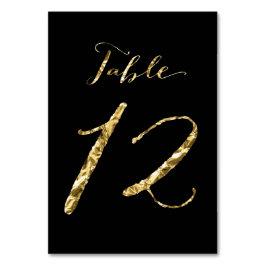 の結婚テーブル番号ブラックゴールドフォイルNo. 12 テーブルナンバー