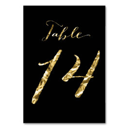 の結婚テーブル番号ブラックゴールドフォイルNo. 14 テーブルナンバー