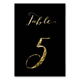 の結婚テーブル番号ブラックゴールドフォイルNo. 5 テーブルナンバー