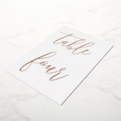 の結婚テーブル番号ミニマルモダンリスト写真 箔招待状 (回転した状態)