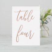 の結婚テーブル番号ミニマルモダンリスト写真 箔招待状 (立ち正面)