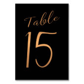の結婚テーブル番号金ゴールドグリッターブラック テーブルナンバー (裏面)