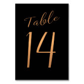 の結婚テーブル番号金ゴールドグリッターブラック テーブルナンバー (裏面)