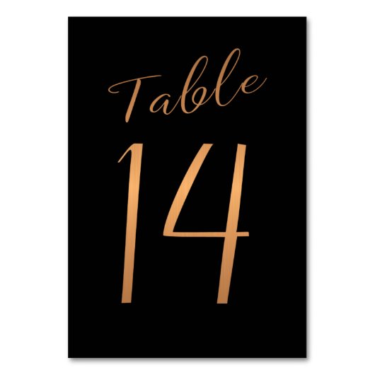 の結婚テーブル番号金ゴールドグリッターブラック テーブルナンバー (正面)