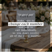 の結婚テーブル番号5x7モダンスクリ渦巻形のプト 招待状