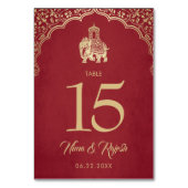 の結婚テーブル番号、インディアン結婚、青、金ゴールド テーブルナンバー (裏面)