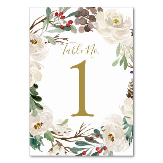 の結婚テーブル番号 |ウッドシホリデーリース テーブルナンバー (正面)