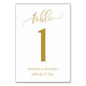 の結婚テーブル番号 |バウンススクリプト(金ゴールド) 1 テーブルナンバー (正面)