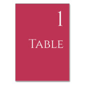 の結婚テーブル番号 – マゼンタとホワイト テーブルナンバー (裏面)