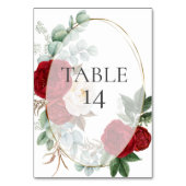 の結婚テーブル番号 |緋色の牡丹の花 テーブルナンバー (裏面)