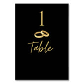 の結婚テーブル番号 – 黒と金ゴールド- テーブルナンバー (裏面)