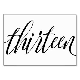 の結婚テーブル番号 – Luxeタイポグラフィ – 黒13 テーブルナンバー