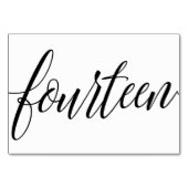 の結婚テーブル番号 – Luxeタイポグラフィ – 黒14 テーブルナンバー (裏面)