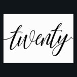 の結婚テーブル番号 – Luxeタイポグラフィ – 黒20 テーブルナンバー<br><div class="desc">Luxe書道表番号20（黒）：この書道表番号カードはリッチブラックで設定されているエレガントが、背景色を変更するだけで好きな色に変更できる！**デザインの色を変更する方法** 1) クリック「パーソナライズ」ボタン2)クリック下のクリック「TOカスタマイズ MORE」リンク。その後、"BACKGROUND COLOR"を自分の色に変更するオプションが結婚ある。デザインもしの色を変更し忘れて、背面の色も変更しない： )</div>