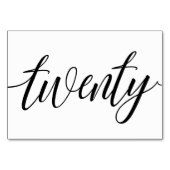 の結婚テーブル番号 – Luxeタイポグラフィ – 黒20 テーブルナンバー (裏面)