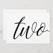 の結婚テーブル番号 – Luxeタイポグラフィ – 黒2 招待状 (正面/裏面)