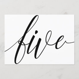 の結婚テーブル番号 – Luxeタイポグラフィ – 黒5 招待状