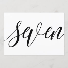 の結婚テーブル番号 – Luxeタイポグラフィ – 黒7 招待状