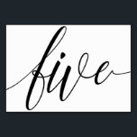 の結婚テーブル番号 – Luxeタイポグラフィ（黒） 5 テーブルナンバー<br><div class="desc">表番号5：この豪華な書道風景の表番号カードは豊かな黒で設定されているエレガントが、背景色を変更するだけで好きな色に変更できる。**デザインの色を変更する方法(「RSVP」)** 1クリックの「パーソナライズ」ボタン。2)クリック下のクリック「TOカスタマイズ MORE」リンク。その後、"BACKGROUND COLOR"を自分の色に変更するオプションが結婚ある。デザインもしの色を変更し忘れて、背面の色も変更しない： )</div>