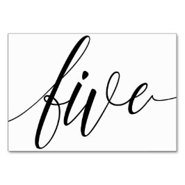 の結婚テーブル番号 – Luxeタイポグラフィ(黒) 5 テーブルナンバー