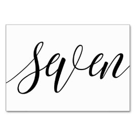 の結婚テーブル番号 – Luxeタイポグラフィ(黒) 7 テーブルナンバー