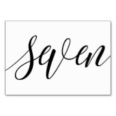 の結婚テーブル番号 – Luxeタイポグラフィ(黒) 7 テーブルナンバー (裏面)