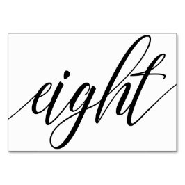 の結婚テーブル番号 – Luxeタイポグラフィ(黒) 8 テーブルナンバー