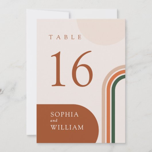 の結婚テーブル番号Boho Arch Beige (正面)