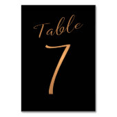 の結婚テーブル番号copperグリッターブラック テーブルナンバー (裏面)