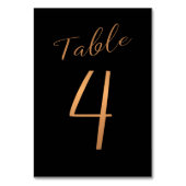 の結婚テーブル番号copperグリッターブラック テーブルナンバー (裏面)