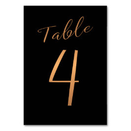 の結婚テーブル番号copperグリッターブラック テーブルナンバー