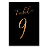 の結婚テーブル番号copperグリッターブラック テーブルナンバー (裏面)