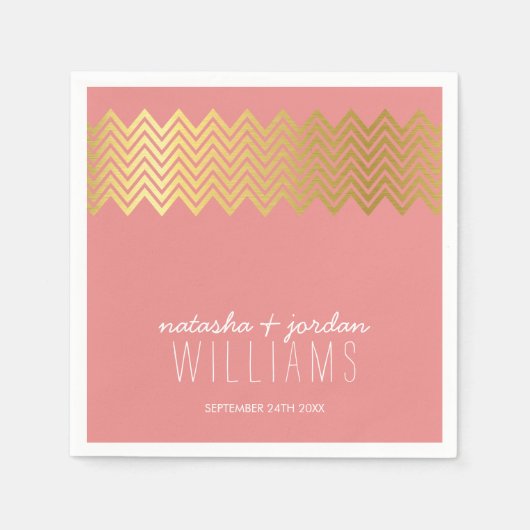 の結婚テーブルDECOR山形金ゴールドサンゴ スタンダードカクテルナプキン (正面)