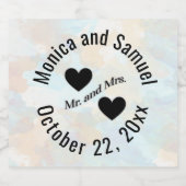 の結婚テーマと日付名付きビールボトルラベル ビールラベル (シングルラベル)