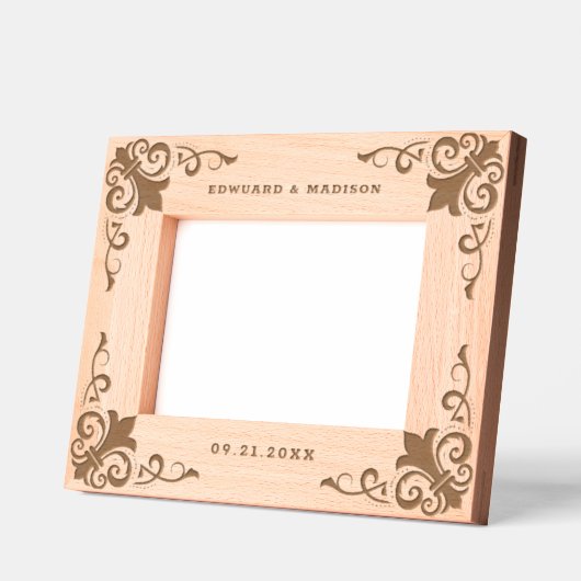 の結婚テーマバロック装飾枠 レーザー彫刻フレーム (左)