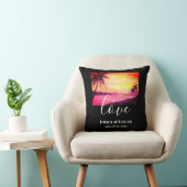 の結婚テーマ熱帯ビーチサンセットウォーターカラー クッション (椅子)