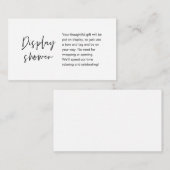 の結婚ディスプレイシャワー、ミニマモダンリスト エンクロージャーカード (正面/裏面)