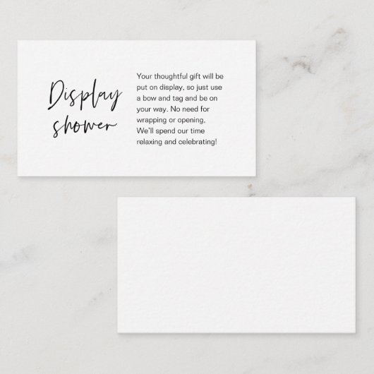 の結婚ディスプレイシャワー、ミニマモダンリスト エンクロージャーカード (正面/裏面)