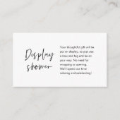 の結婚ディスプレイシャワー、ミニマモダンリスト エンクロージャーカード (正面)