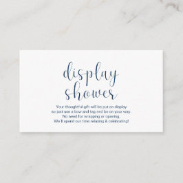 の結婚ディスプレーミニマルシャワー、ネイビー・ブルー エンクロージャーカード