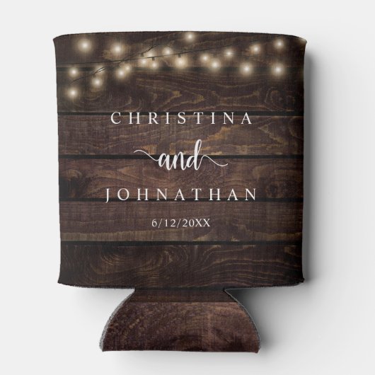 の結婚ディナーとパーティー、ストリン素朴グライト 缶クーラー (裏面)