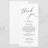 の結婚ディナープレイス設定サンキューカード プログラム (正面/裏面)