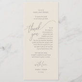 の結婚ディナープレイス設定モダンサンキューカード プログラム (正面)