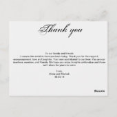 の結婚ディナーメニューShalicia ポストカード (裏面)