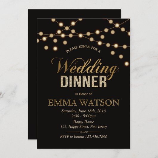 の結婚ディナー招待状 招待状 (正面/裏面)