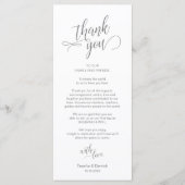 の結婚ディナー、配置設定サンキューカード プログラム (正面)